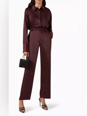 Good American Straight-Leg Pants in Wine